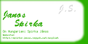 janos spirka business card